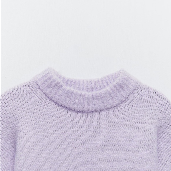 lilac alpaca wool blend soft knit sweater - Picture 3 of 6